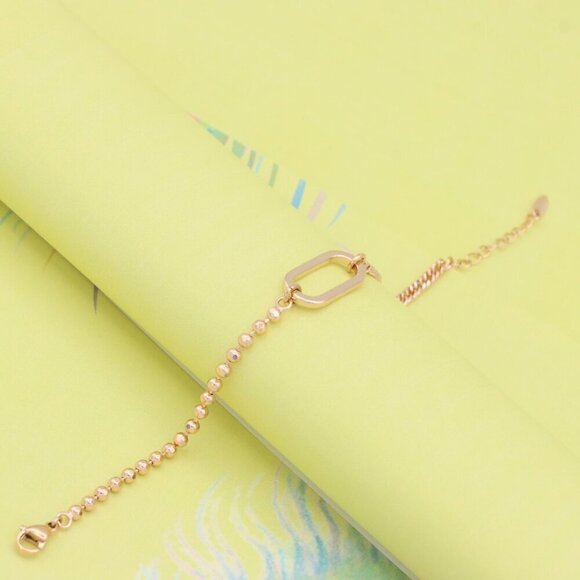 "Rose Gold Chain Bracelet with Oval Link Center, Elegant Finish, XPBL0996 - Picture 3 of 12